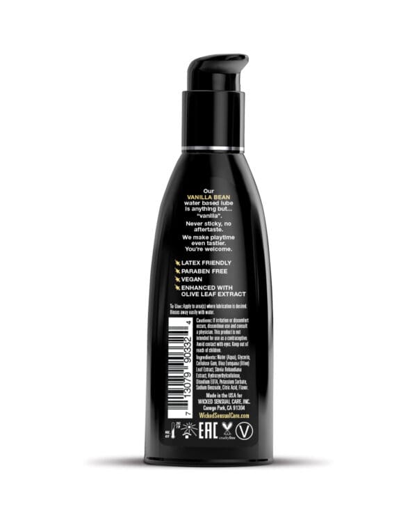 Wicked Sensual Care Aqua Water Based Lubricant - 2 oz Vanilla Bean - Image 2