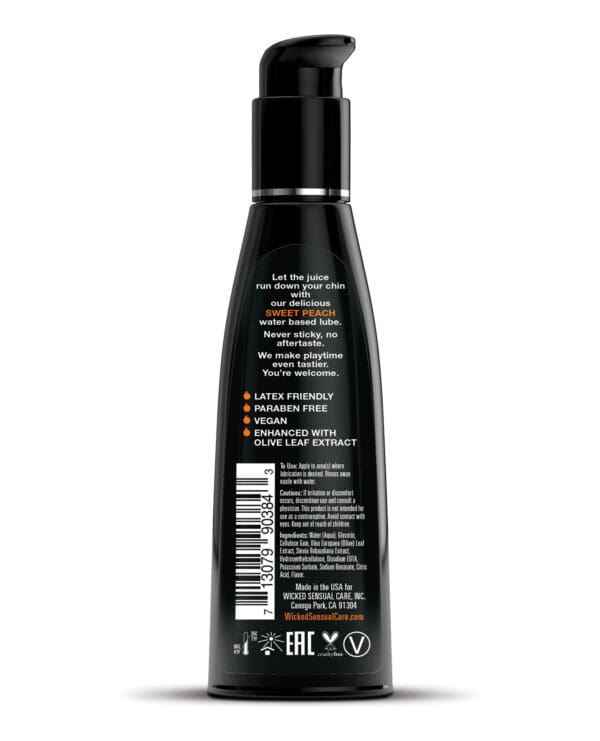 Wicked Sensual Care Water Based Lubricant - 4 oz Sweet Peach - Image 2