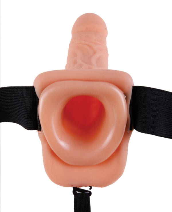 Fetish Fantasy Series 7" Vibrating Hollow Strap On w/Balls - Flesh - Image 4