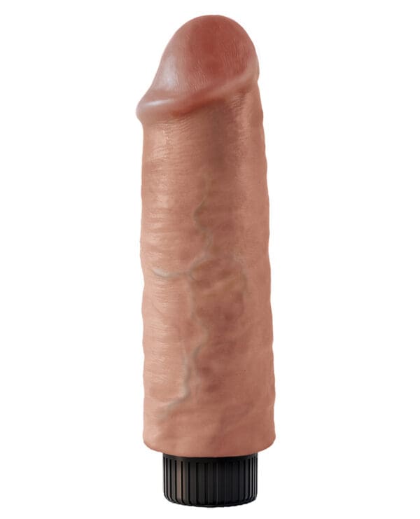 King Cock 6" Vibrating Cock - Tan - Image 3