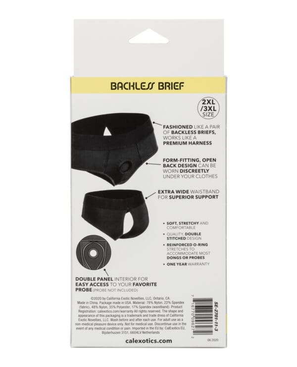 Boundless Backless Brief 2XL/3XL - Black - Image 2