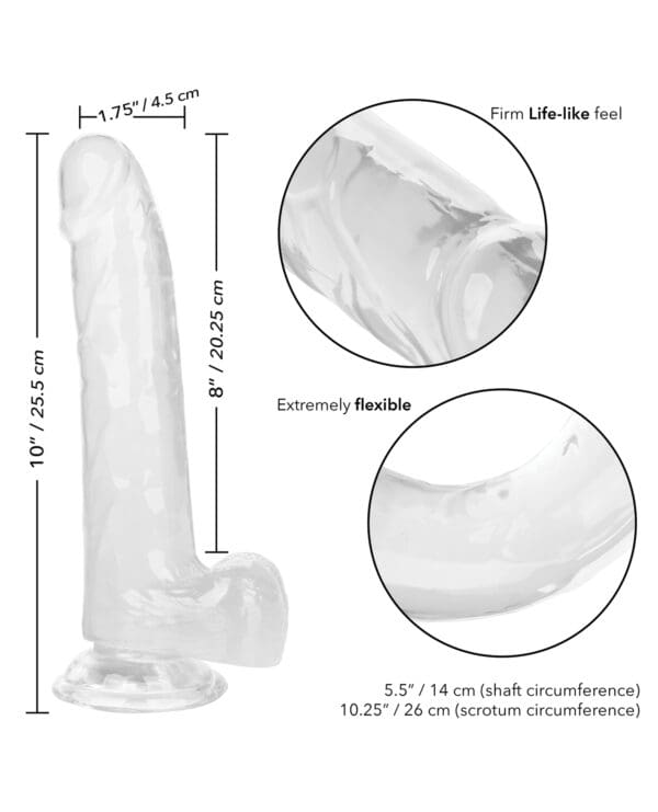 Size Queen 8" Dildo - Clear - Image 5