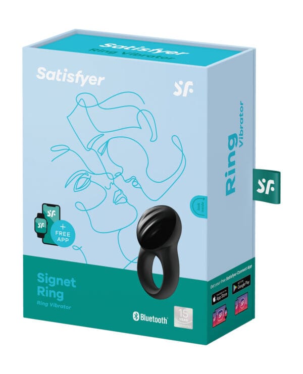 Satisfyer Signet Ring w/Bluetooth App - Black - Image 5