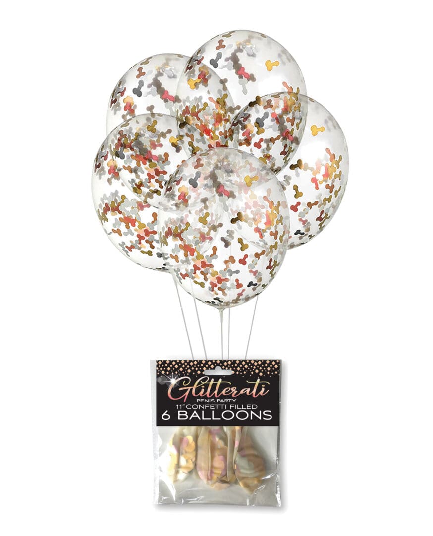 Glitterati Penis Party Balloons - Pack of 6