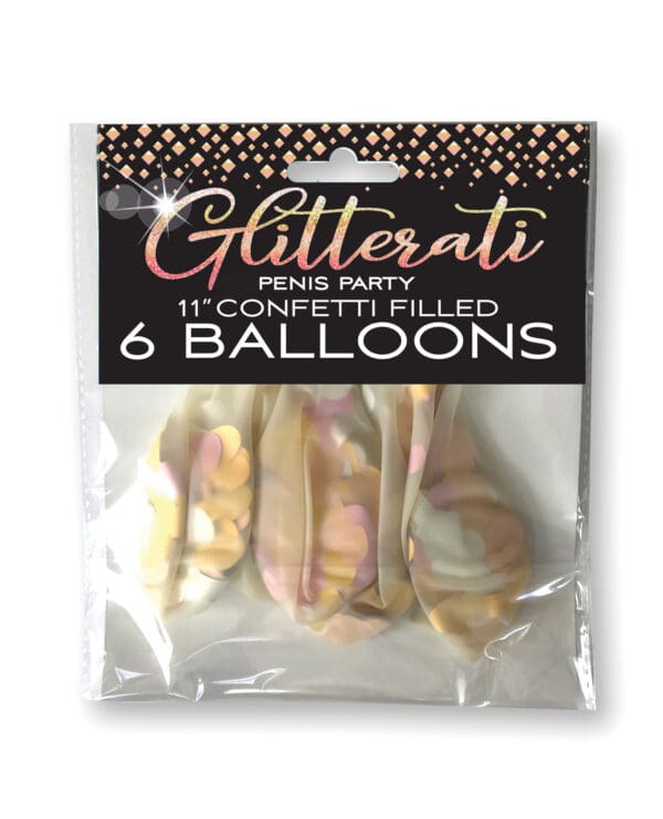 Glitterati Penis Party Balloons - Pack of 6 - Image 2