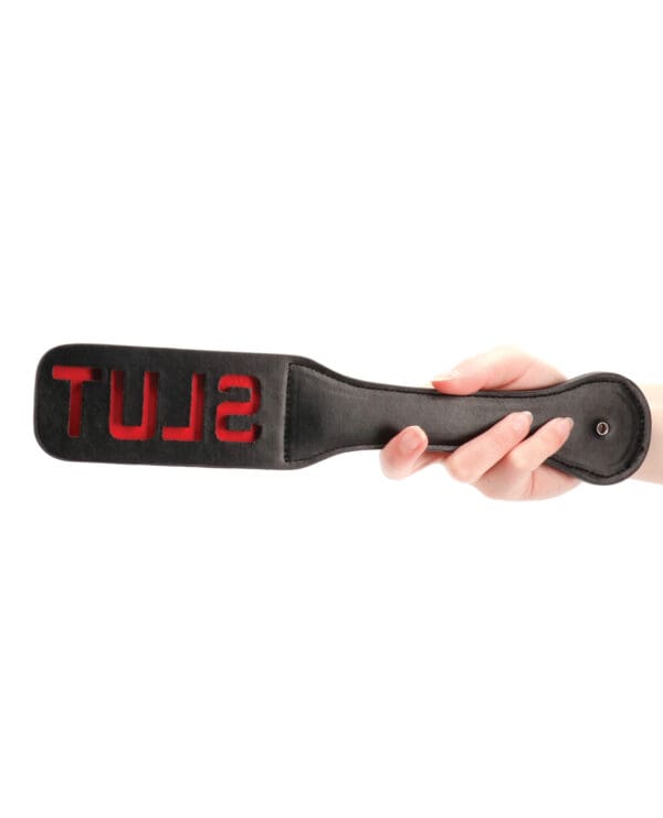 Shots Ouch Slut Paddle - Black - Image 3