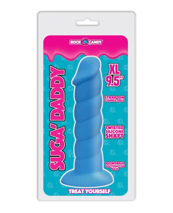 Rock Candy Suga Daddy 9.5" Silicone Dildo - Blue - Image 4