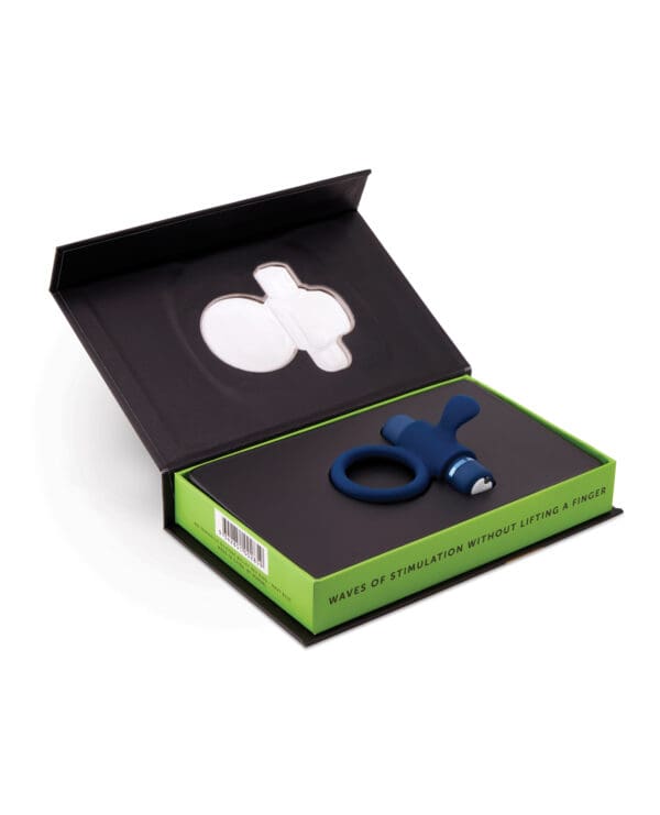 Nu Sensuelle Rev Silicone 7 Function Silicone Bullet Ring w/Flutter Tip  - Navy - Image 4