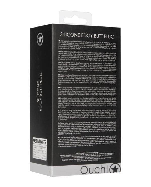 Shots Ouch Edgy Butt Plug - Black - Image 2