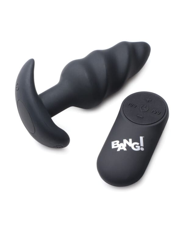 Bang! 21X Vibrating Butt Plug w/Remote Control - Black - Image 3