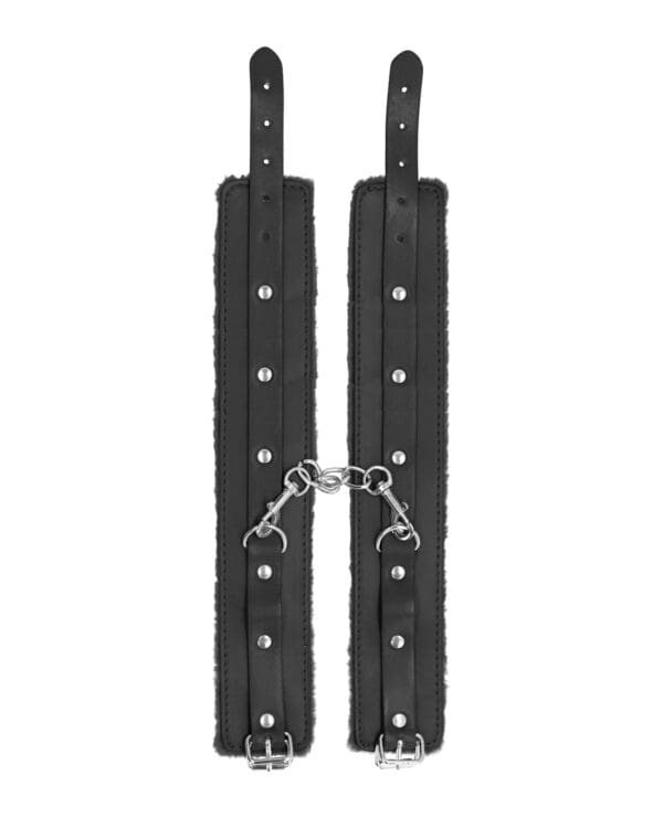 Shots Ouch Plush Leather Ankle Cuffs - Black - Image 3