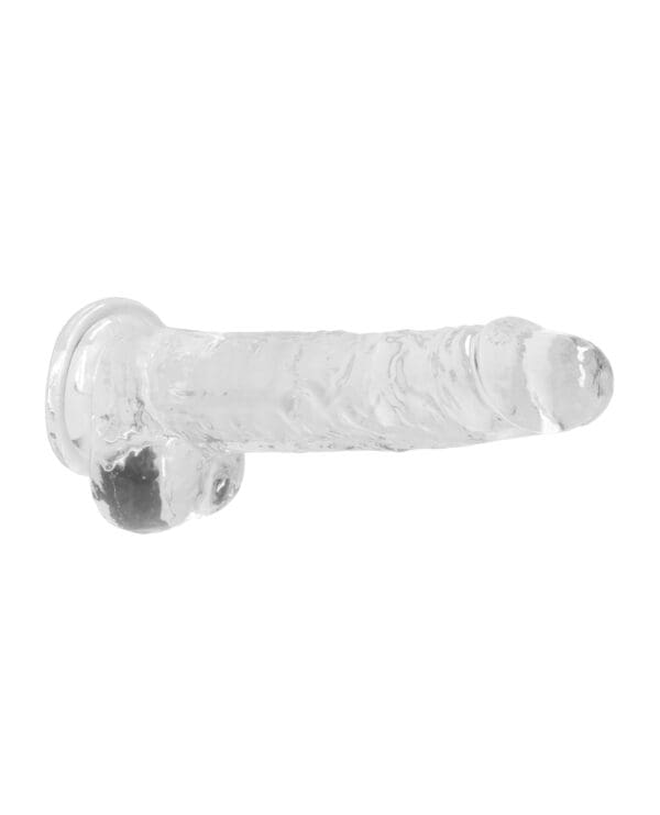 Shots RealRock Realistic Crystal Clear 8" Dildo w/Balls - Transparent Clear - Image 3