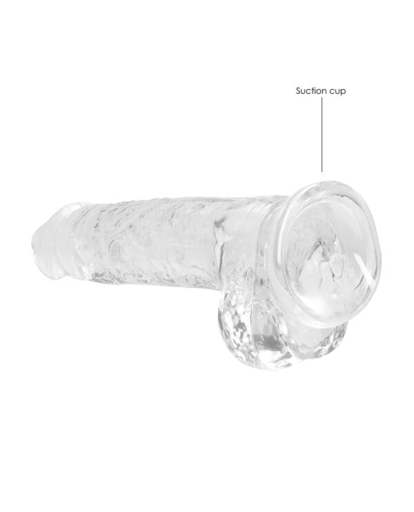 Shots RealRock Realistic Crystal Clear 8" Dildo w/Balls - Transparent Clear - Image 4