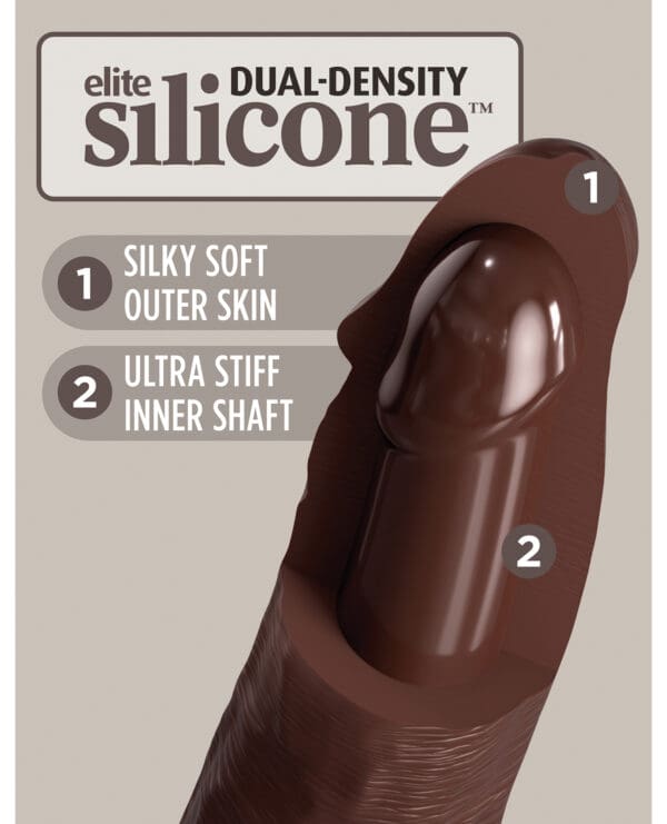 King Cock Elite 8" Dual Density Silicone Cock - Brown - Image 5