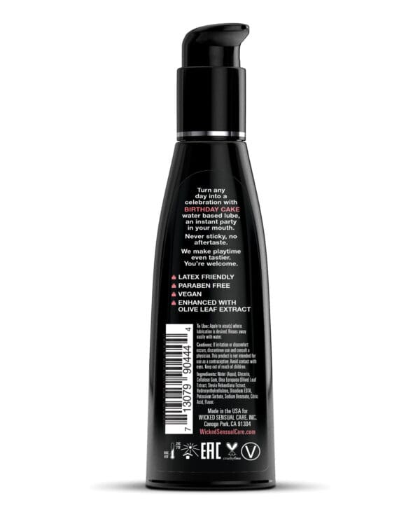 Wicked Sensual Care Water Based Lubricant - 4 oz Birthday Cake - Image 2