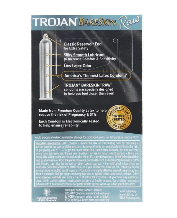 Trojan BareSkin Raw Condom - Pack of 10 - Image 2