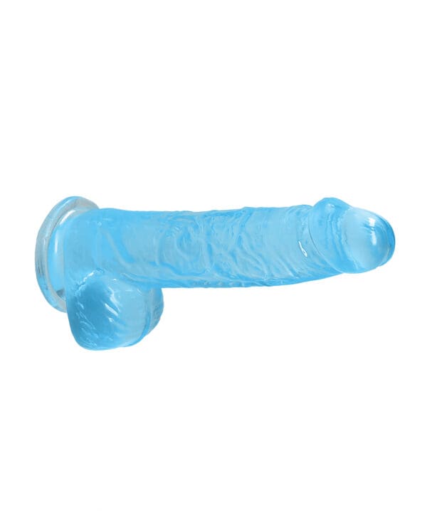 Shots RealRock Realistic Crystal Clear 6" Dildo w/Balls - Blue - Image 3
