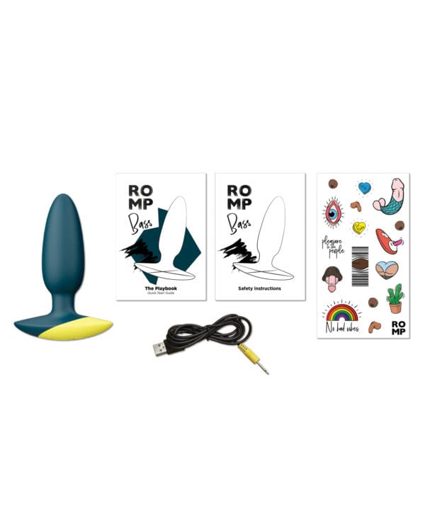 Romp Bass Vibrating Anal Plug - Teal - Image 5