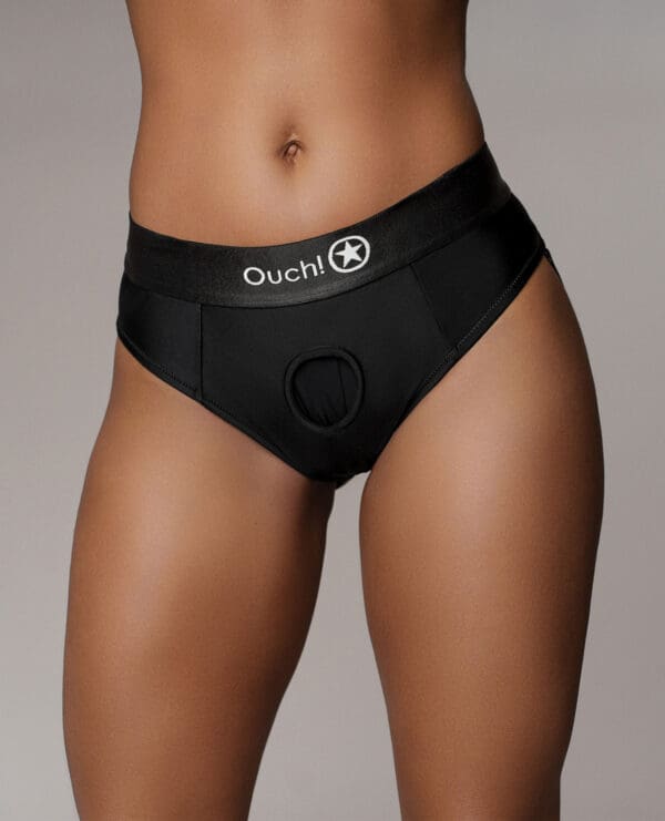 Shots Ouch Vibrating Strap On Thong w/Removable Rear Straps - Black M/L - Image 3