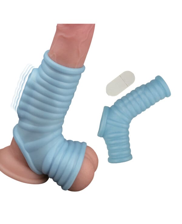 Vibrating Power Sleeve Ribbed Fit - Blue - Image 4