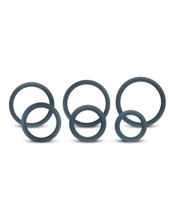 Boners 6 Pc Wide Cock Ring Set - Black - Image 3