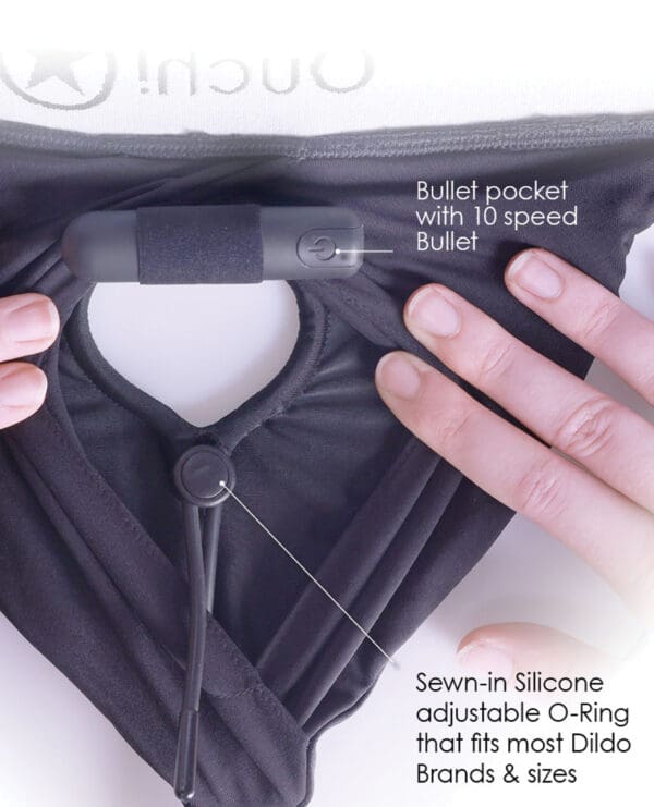 Shots Ouch Vibrating Strap On Brief - Black XL/XXL - Image 5