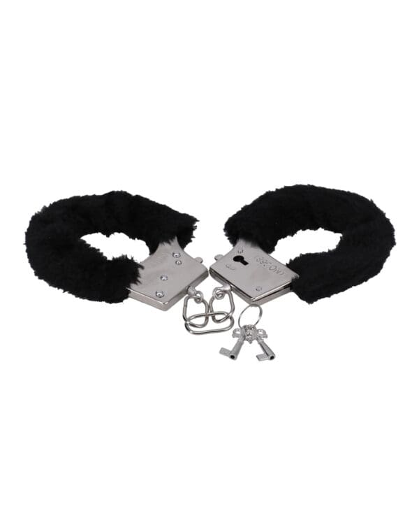 In A Bag Furry Handcuffs - Black - Image 3