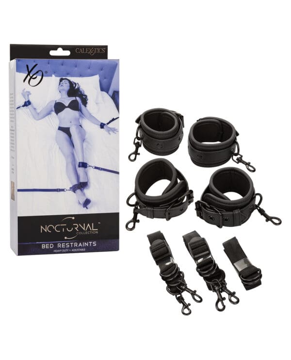 Nocturnal Collection Adjustable Bed Restraints - Black - Image 2