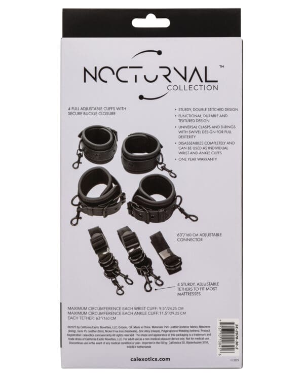 Nocturnal Collection Adjustable Bed Restraints - Black - Image 3
