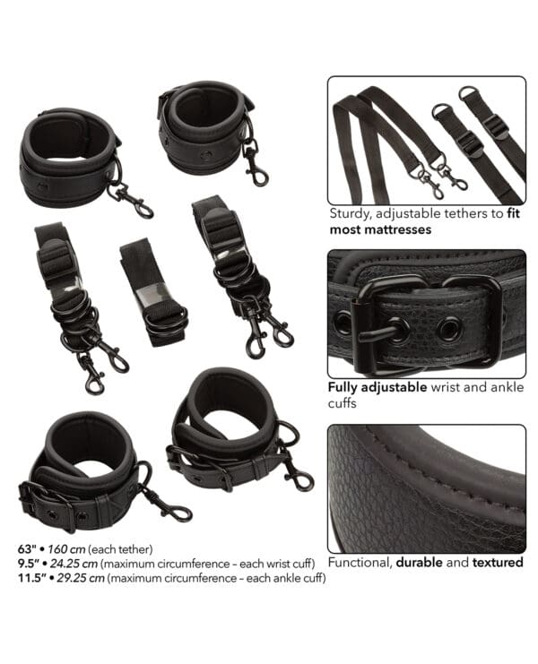 Nocturnal Collection Adjustable Bed Restraints - Black - Image 4