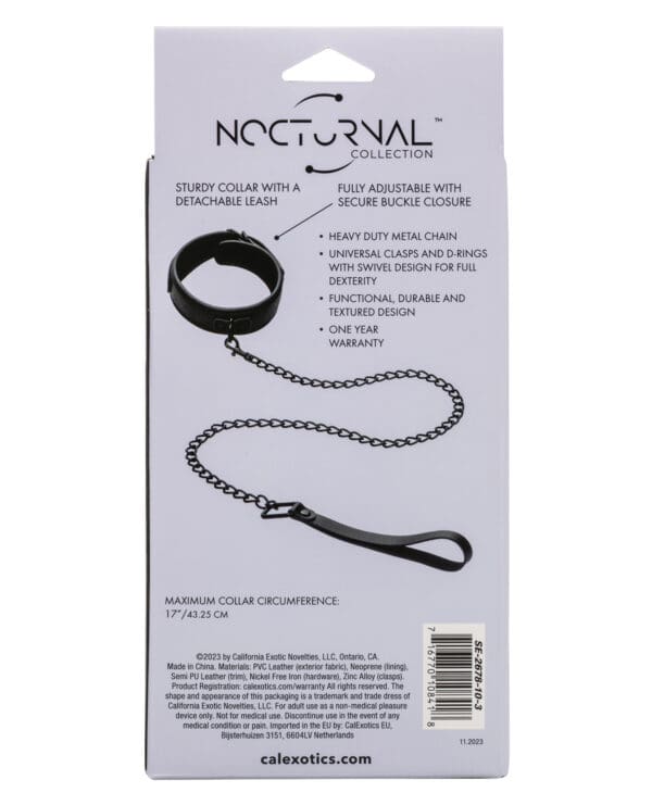 Nocturnal Collection Detachable Collar & Leash - Black - Image 5