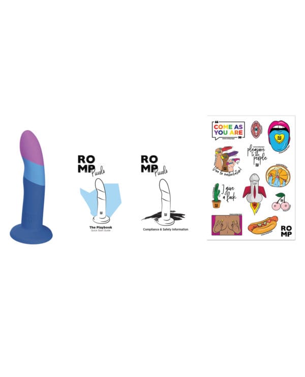 ROMP Piccolo 3 Color Dildo - Blue - Image 4