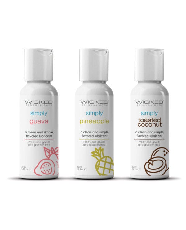 Wicked Sensual Care Tropical Trio Travel Size Flavored Lubes - 1 oz Bottles - Image 2