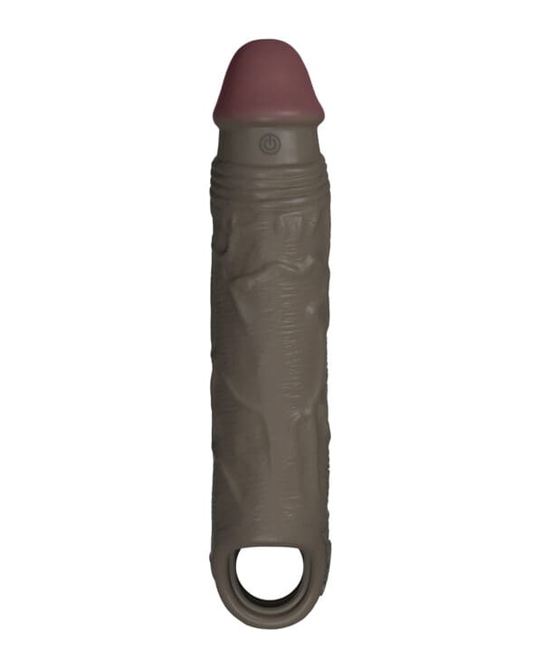Shaft Flexskin Liquid Silicone 7.8" Vibrating Sheath - Mahogany - Image 2