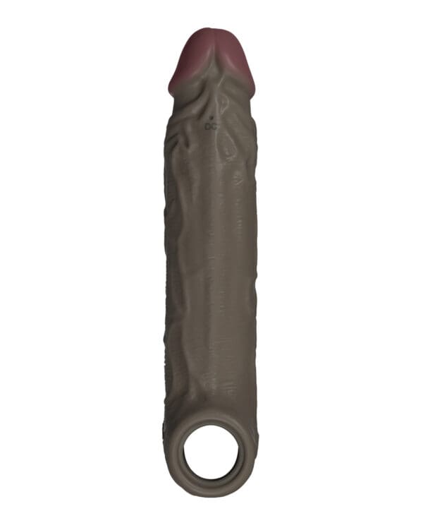 Shaft Flexskin Liquid Silicone 7.8" Vibrating Sheath - Mahogany - Image 3