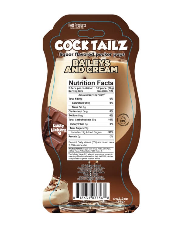 Cock Tailz Liquor Flavored Pecker Pops - Baileys & Cream Tan/White Stripe - Image 3