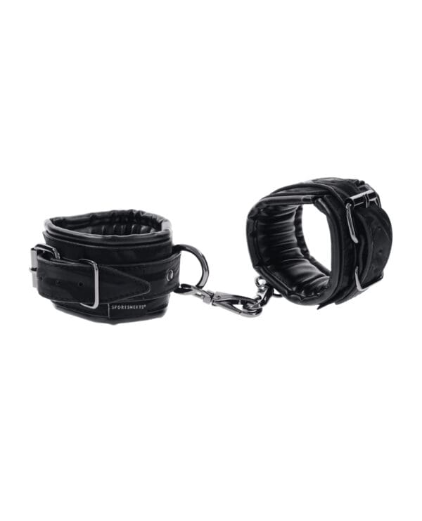 Sportsheets Velvet Noir Handcuffs - Black - Image 3