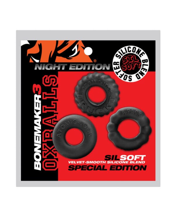 Oxballs Bonemaker Boner Cock Ring Kit Pack of 3 - Special Edition Night - Image 4