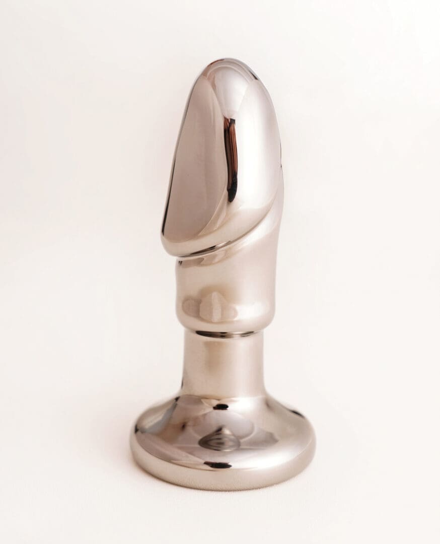 Cristal Black Opal Anal Glass Dildo Vibe - Gun Metal