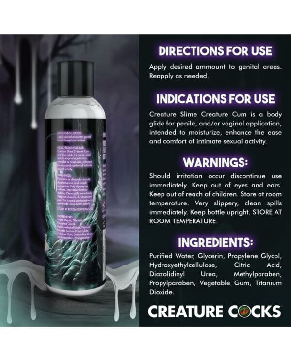 Creature Cocks - Creature Slime Creature Cum Unscented Jizz Lubricant 8oz - Image 3