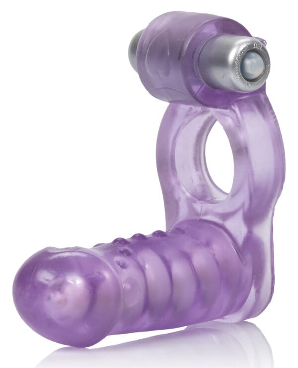 Double Diver Vibrating Enhancer w/Flexible Penetrator - Purple - Image 3