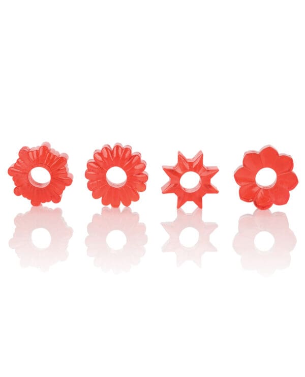 Basic Essentials Rings - Red Set of 4 - Image 4