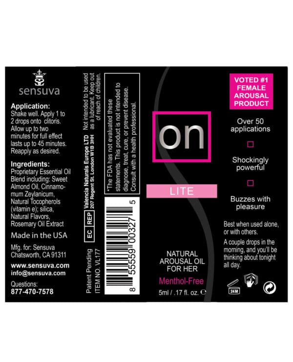 ON Natural Arousal Oil For Her - Lite 5 ml Bottle - Image 2