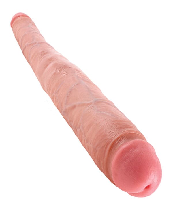 King Cock 16" Tapered Double Dildo - Flesh - Image 2