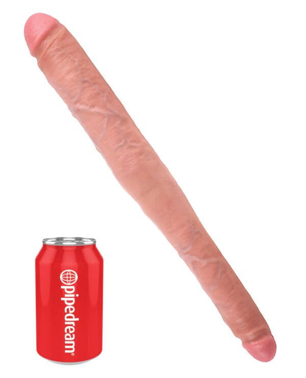King Cock 16" Tapered Double Dildo - Flesh - Image 3