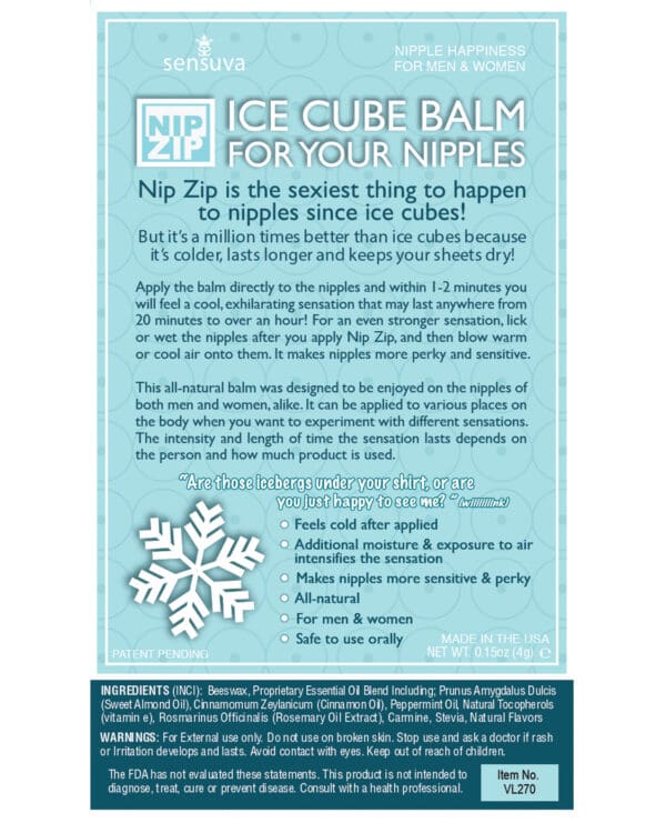 Sensuva Nip Zip Ice Cube Nip Balm - Strawberry Mint - Image 2