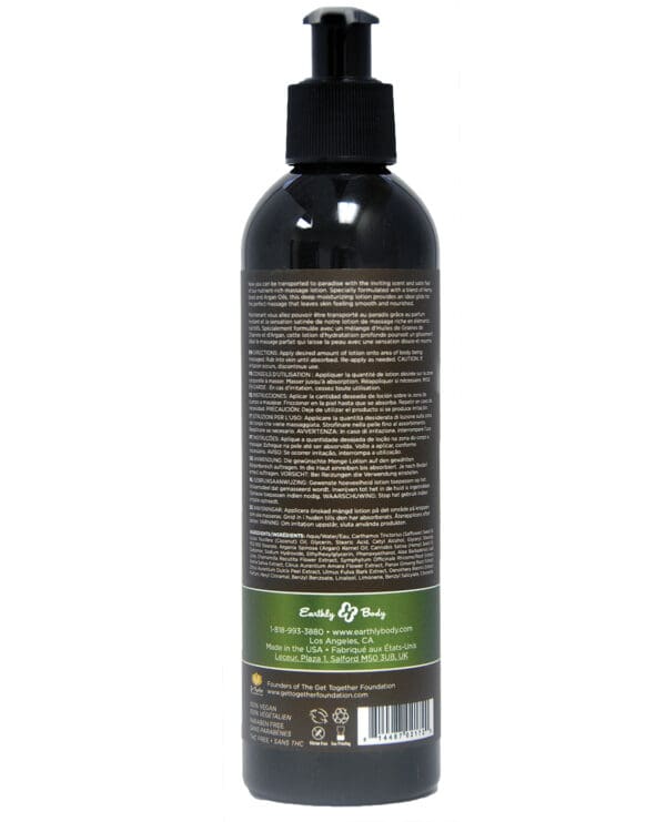 Earthly Body Hemp Seed Massage Lotion - 8 oz Naked in the Woods - Image 2