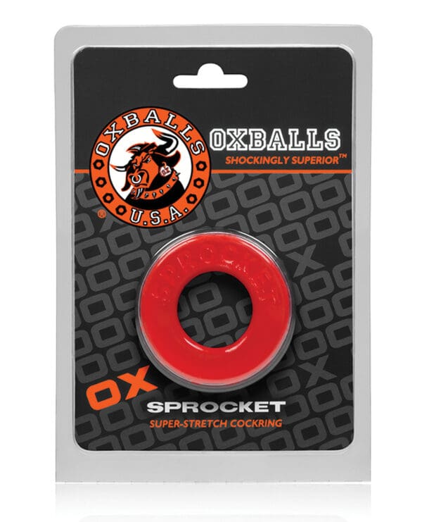 Oxballs Atomic Jock Sprocket Cockring - Red - Image 2