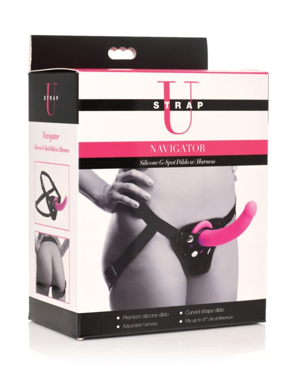 Strap U Navigator Silicone G Spot Dildo w/Harness