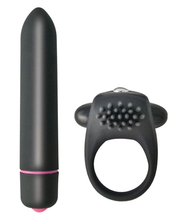 Intense Cockring & Bullet - Black - Image 2